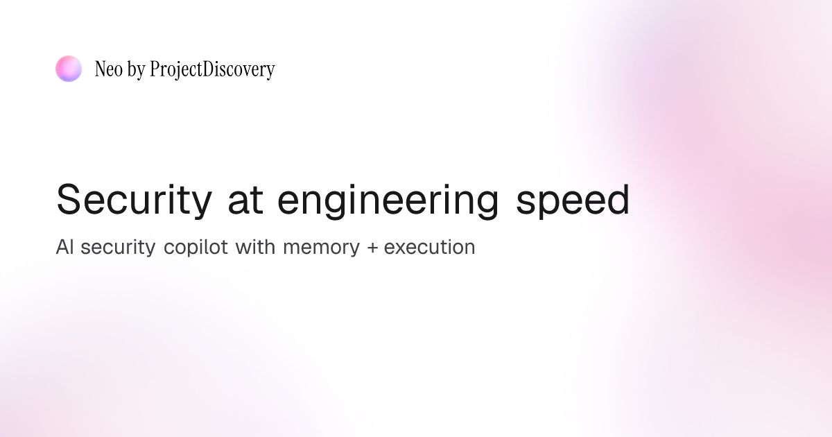 Neo — AI security engineer that fits into your day-to-day security workflows, from…